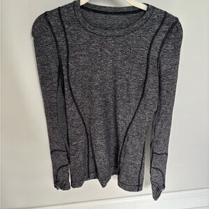 Lululemon Athletica Gray Fitted Asymmetrical Long Sleeve Top